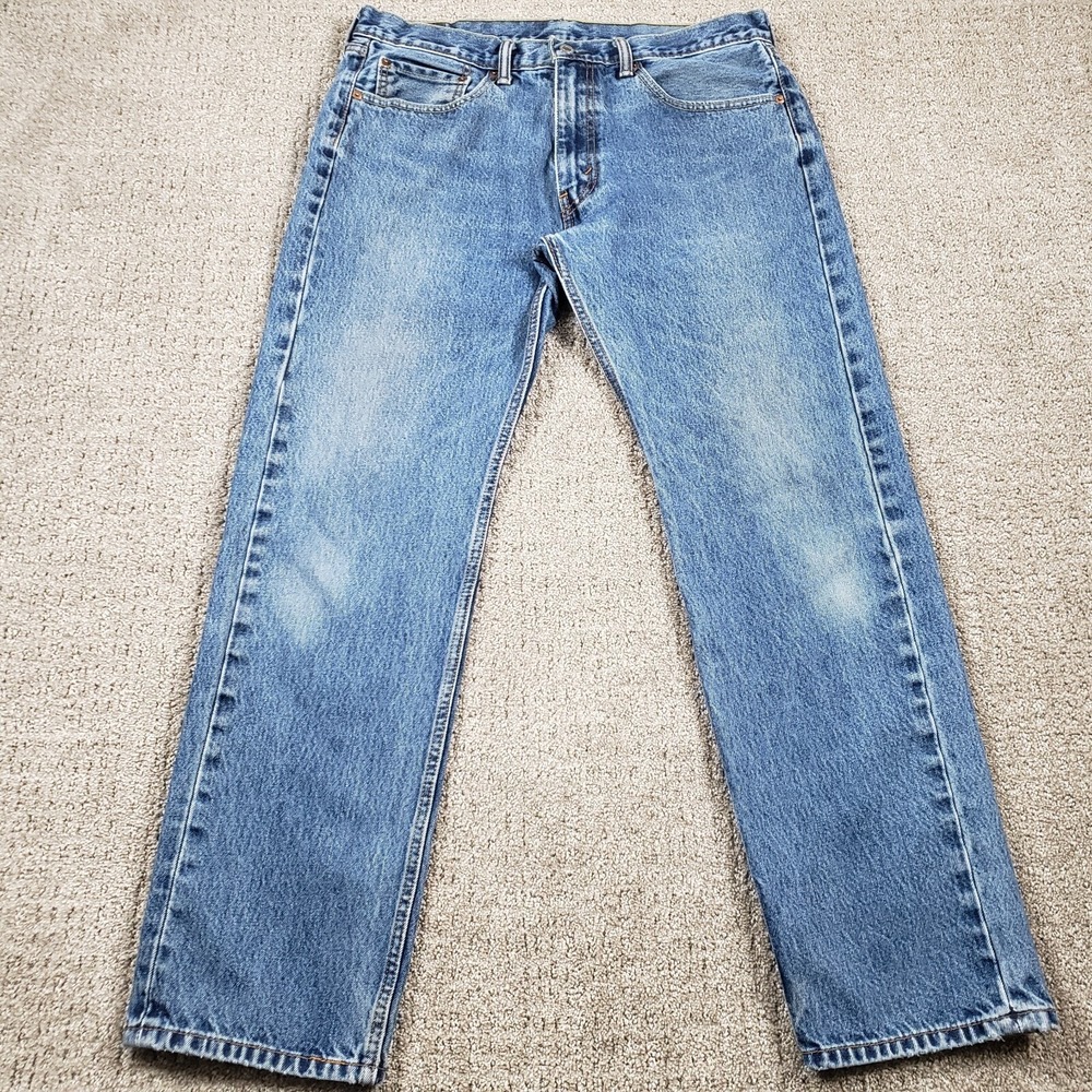 LEVIS 505 Jeans Mens 36x32 (fit 34x31) Blue Straight Faded Denim